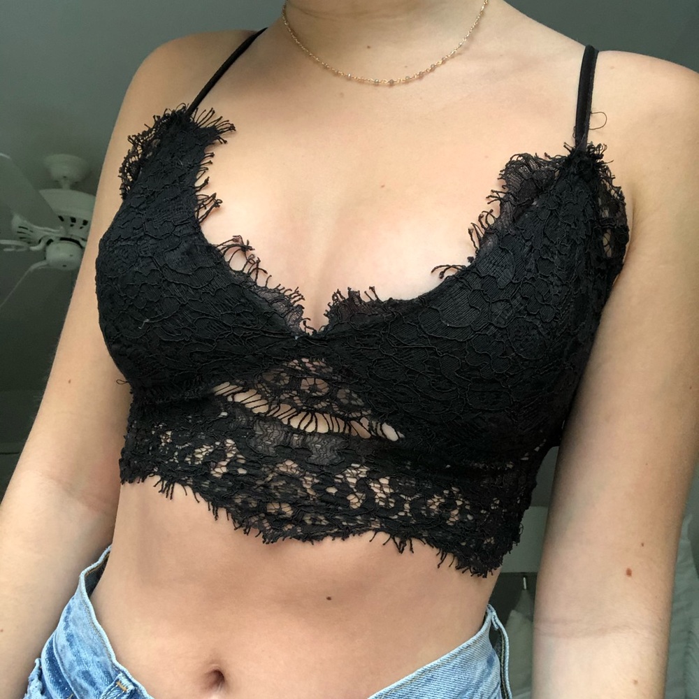 Misguided black lace bralette